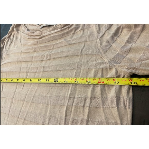 Loft 3/4 Sleeve Semi Sheer Striped Top - Sz L - Picture 7 of 11